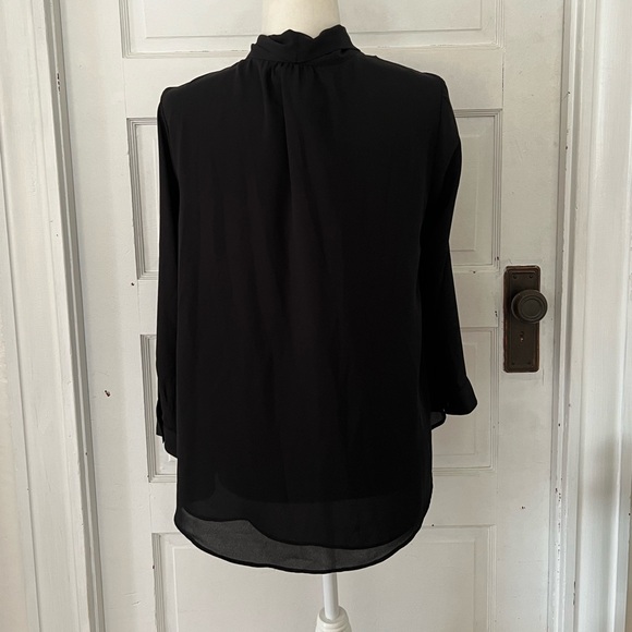 HD in Paris | Black Tie Neck Blouse - Picture 5 of 7